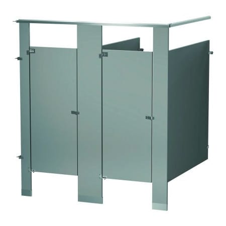 Bradley Bradley Powder Coated Steel 72" Wide Complete 2 In-Corner Compartments, Warm Gray - IC23660-WGR IC23660-WGR